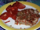 Fisketærte med rød peber og tomat